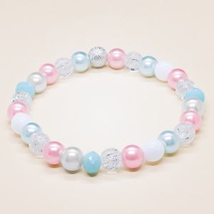 Handmade Pastel Blue and Pink Stretch Bracelet